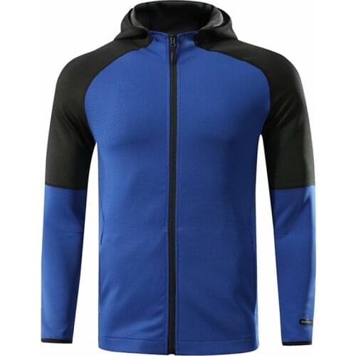 Hooded Fitness Sport Jacket Coat Men Quick Dry Running Jacket Zipper Hoody Sweatshirt Sportswear Gym Hoodies Training Clothing