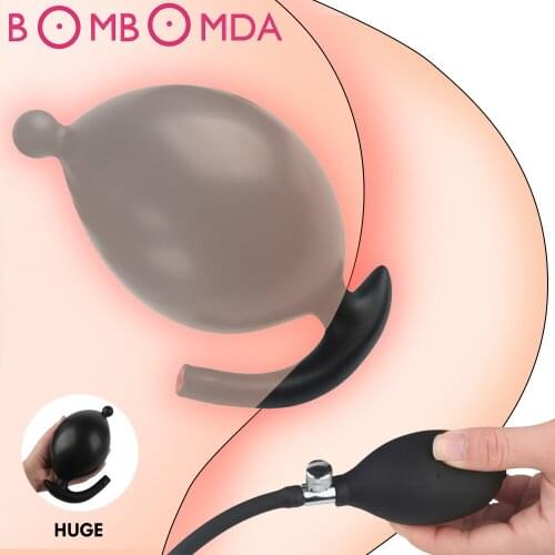 Super Large Inflatable Huge Anal Butt Plug Big Dildo Pump Prostate Massage Anus Dilator Expandable Sex Toys for Women Man Gay