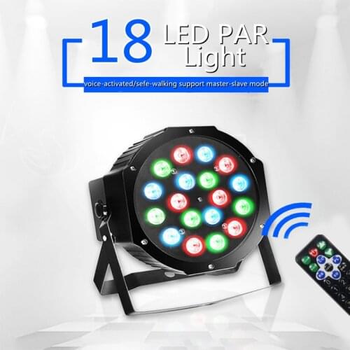 18x3W LED Par Light RGBW Disco Wash Light Equipment 8 Channels DMX 512 LED Lights Strobe Stage Lighting Effect Light With Remote
