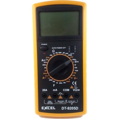 EXCEL DT9205D Digital Multimeter Transistor amplification tester Capacitance Resistance Tester Meter DC AC Current Voltage