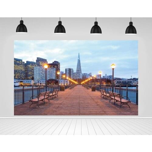Scopiso Twilight City Street Lights Bridge Decor Photography Backgrounds Vinyl Customize Photographic Backdrops For Photo Studio