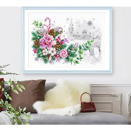 Вышивка бисером наборы cross stitch kits printed fabric New Years room decoration gifts Christmas celebration bouquet