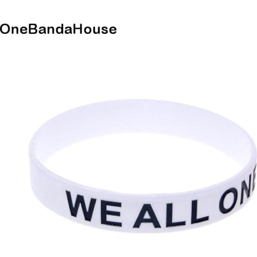 1PC We All One Silicone Rubber Bracelet White Adult Size