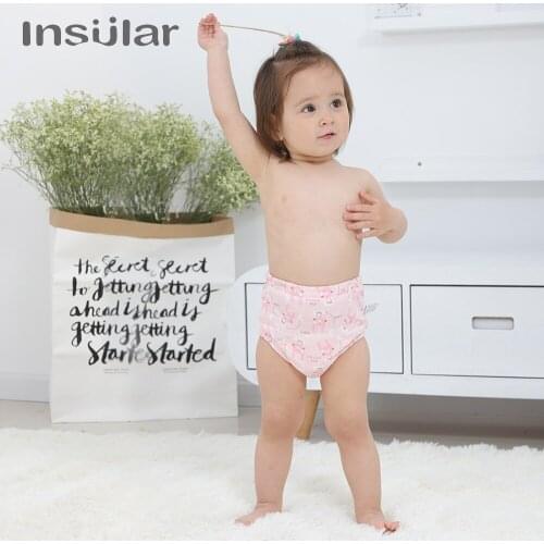 2Pcs Cute Baby Diapers Reusable Nappies Cloth Diaper Washable Infants Children Baby Cotton Training Pants Panties Nappy Changing