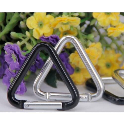 5Pcs Triangle Carabiner Stainless Steel Keychain Snap Clip Hook Buckle Screw Safety For Rock Climbing High-altitude