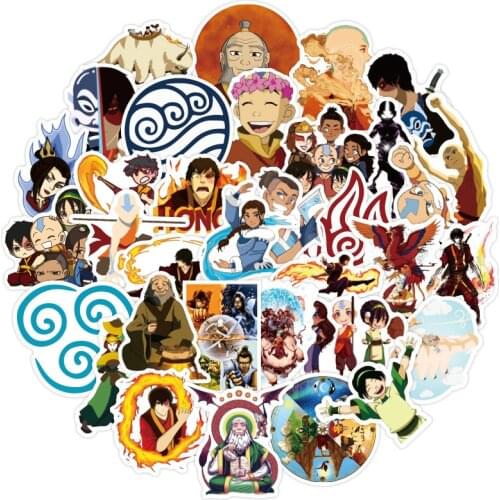 50PCS Avatar The Last Airbender Stickers Children Anime Pegatina for DIY Stationery PS4 Skateboard Laptop Guitar Toy Sticker