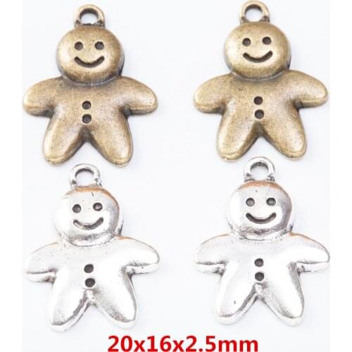50 pieces of retro metal zinc alloy Cookies pendant for DIY handmade jewelry necklace making 7386