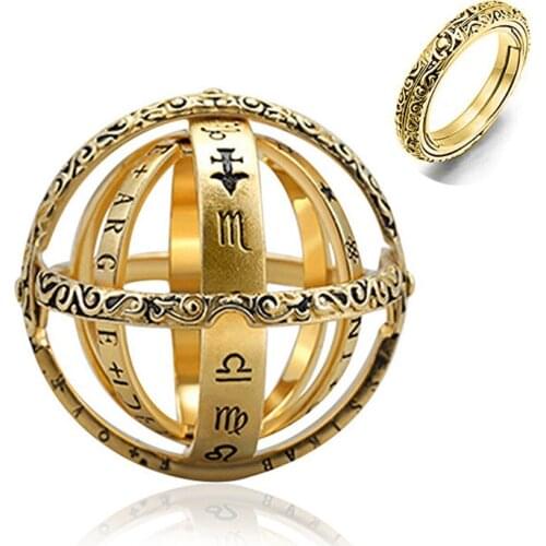 Astronomical Sphere Ball Ring Open Locket Cosmical Finger Ring Couple Lover Jewelry CLOSE IS LOVE OPEN IS WORLD Unisex Gifts