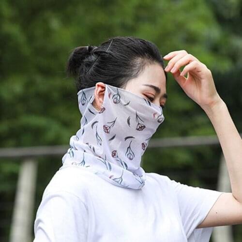 Summer Sunscreen Ear-Hanging Face Bandana Sun Protection Face Cover for Women Men Outdoors Activity can CSV