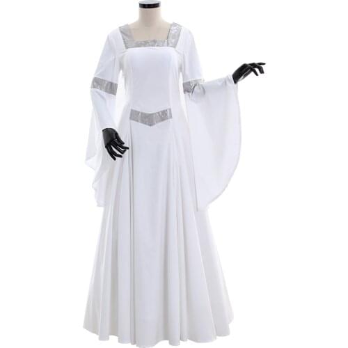 White Medieval Dress Renaissance Medieval princess Costume Retro medieval white wedding dress Cosplay Costume