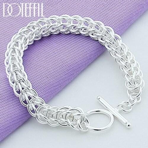 DOTEFFIL 925 Sterling Silver Multi-circle Bracelet For Woman Charm Wedding Engagement Party Fashion Jewelry