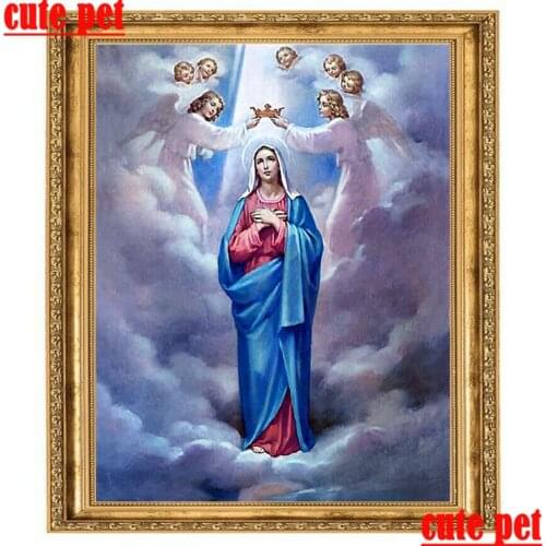 Virgin Mary Religion Icon of St wallpaper CrossStitchDiy Diamond Painting Diamond Embroidery Needlework 5dMosaic home decoration