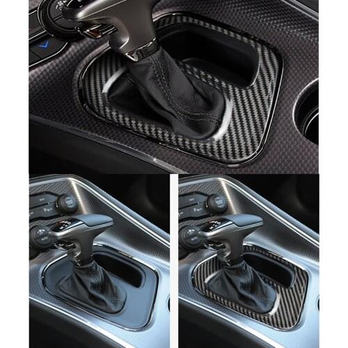 For Dodge Challenger GT SRT SXT 2015-2020 Car Accessories 1pcs Real Carbon Fiber Center Gear Shift Panel Cover Trim