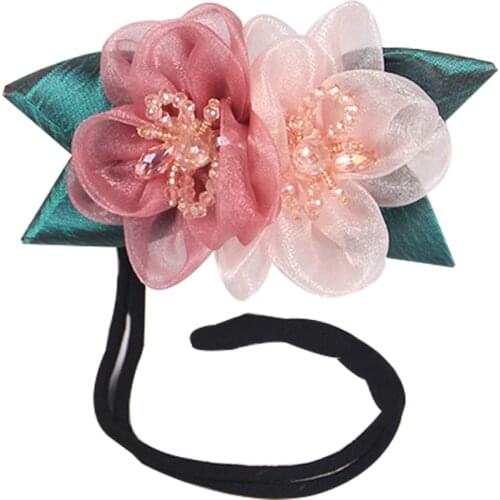 Elegant Ball Head Flower Hairbands Hair Device Korean Lazy Hair Decoration Headdress Fluffy Flower Girls Women Hair Accessories