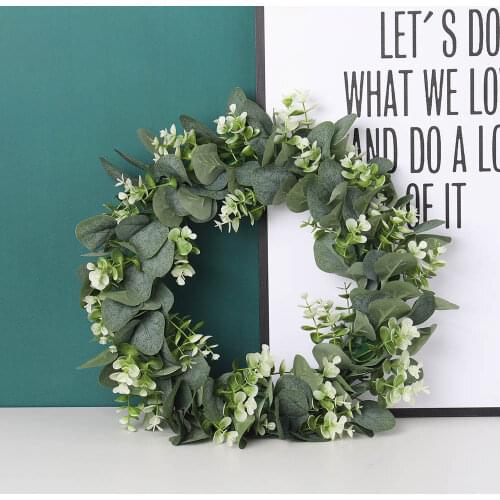 Artificial Simulation Eucalyptus Wreath Artificial Plant Wedding Gift Diy Christmas Home Garden Porch Flower Pot Decoration