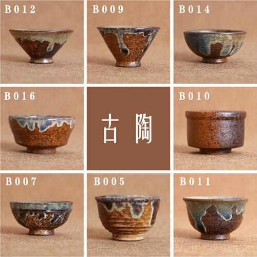 Pottery sample tea cup Japanese wood to burn firewood ceramic art charm of ceramic cup built fleshy flowerpot noggin
