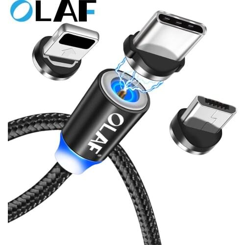 OLAF Round Magnetic Cable plug Type C Micro USB C Plugs Fast Charging Phone Microusb Type-C Magnet Charger Plug For iPhone X 8 7