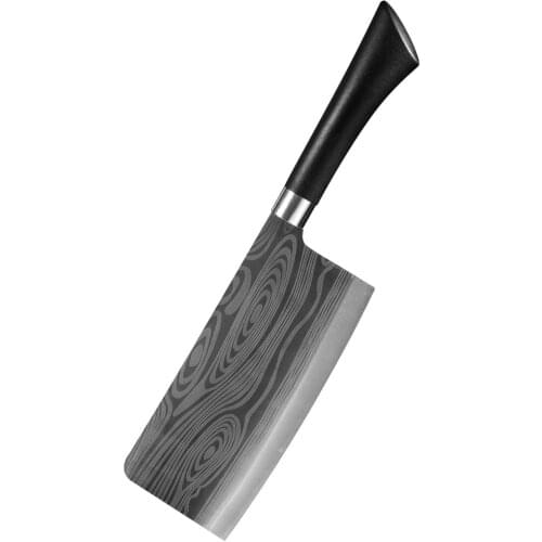 Damascus Veins Kitchen Knives 3CR14 Stainless Steel Chef Knife Chinese Cleaver Knife Chopping Knife Cooking Accessories Tools