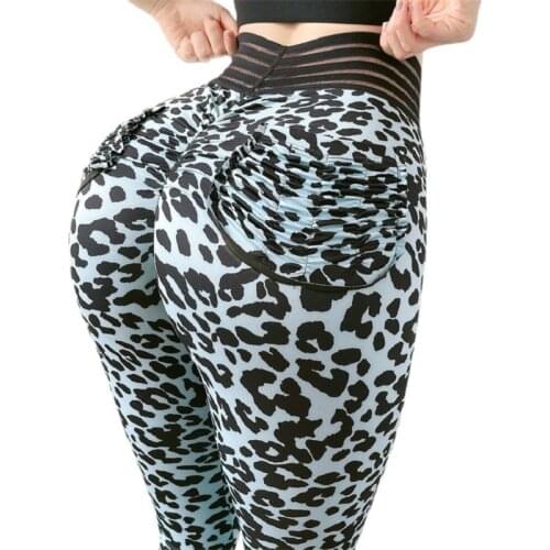 New Leopard Leggings Womens Pants High Waist Elastic Gym Fitness Sports Tights Female