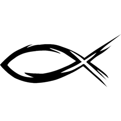 Jesus Fish Car Sticker Waterproof Cover Scratch Decal Laptop Guitar Truck Motorcycle Auto Accessories PVC,19cm*8cm