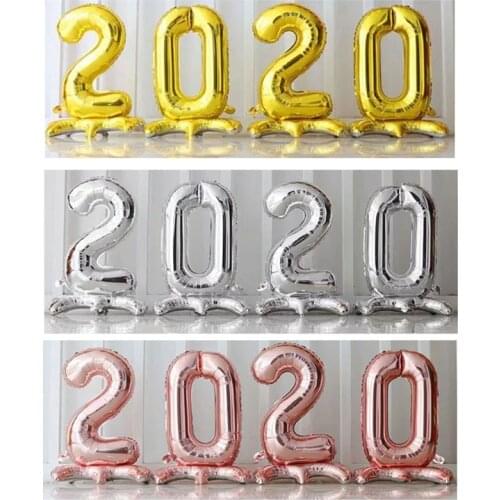 Number balloon stand 2020 happy new year birthday party decorations adult kids wedding decoration rose gold party supplies