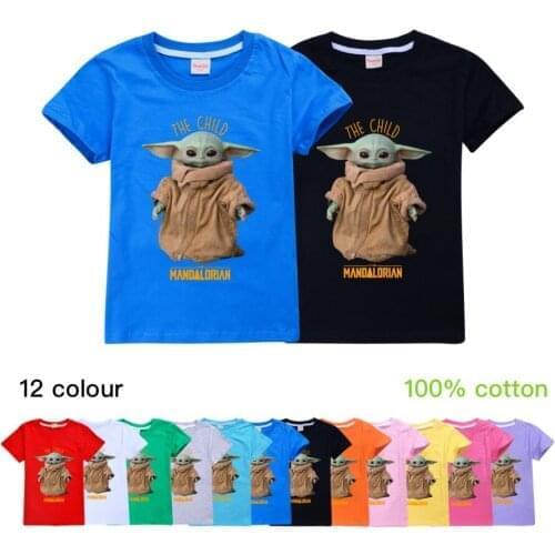 New Fashion Cartoon Sport Summer Clothes for Girls O-Neck Boys Short Sleeve Tops Active Student T Shirts Star Wars Baby Yoda