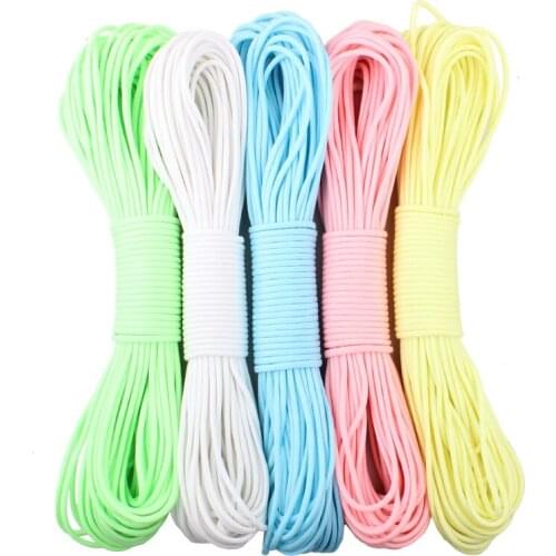 GEGEDA Paracord 550lb 9 Strand 5 colors Glow In Dark 31 Meter/100FT /Bundle Survival Paracord550 paracord