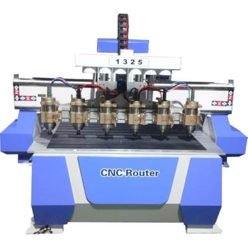 Pneumatic system with balance cylinder Air cooling spindle 1325/Single spindle 5 heads CNC wood milling cutter machine