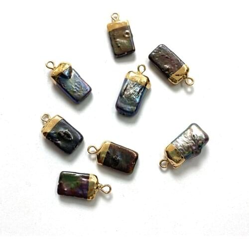 Single Hole Freshwater Pearl Pendant Colorful Flat Long Charm Style DIY Beautiful Handmade Gift Small Surprise Can Be Wholesale