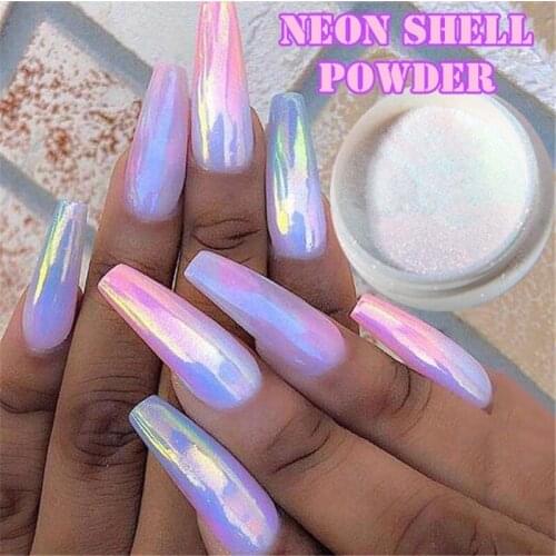 Mermaid Nail Glitter Powder Pearl Shell Shimmer Powder Glimmer Dust Pretty Shimmer Laser Glitters Nail Art Decorations 0.2G