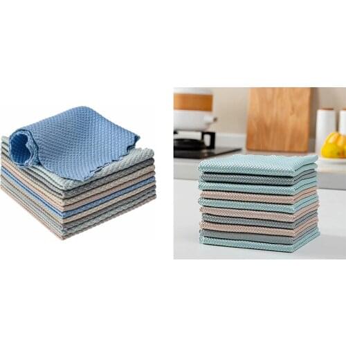 Fish Scale Microfiber Polishing Cleaning Cloth-10 Pack Lint-Free Towels,Microfiber Cleaning Cloth