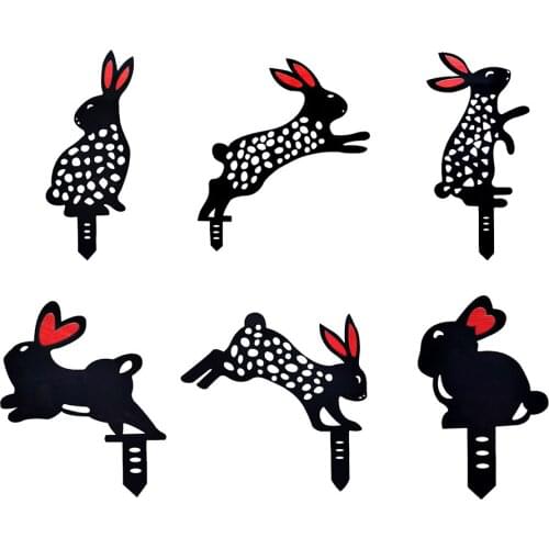 Rabbit Yard Art Decoration For Garden Easter Decoration Backyard Stakes Garden Ornaments Reusable Waterproof Bunny Yard Art