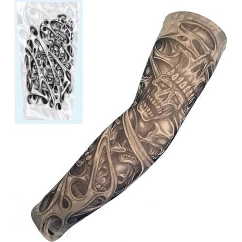 3D Tattoo Outdoor Cycling Sleeves Printed UV Protection MTB Bicycle Compression Sleeves Arm Protection