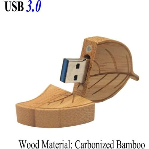 New Fashion USB 3.0 Wooden Leaf Usb Flash Drive Memory Stick Pen Drive Pendrive 8GB 16GB 32GB 64GB U Disk (over 10pcs Free Logo)