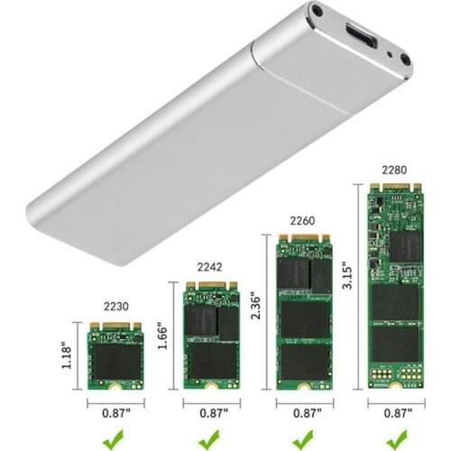 M.2 NGFF To USB3.1 SSD Mobile Hard Disk Box Adapter Card External Enclosure Case