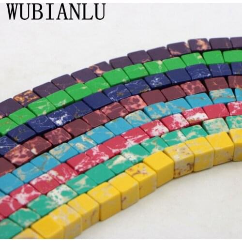 WUBIANLU 8mm Multicolor Natural Stone Emperor Cube Loose Bead For Jewellery Making Fashion DIY Charms lot Parts Wholesale