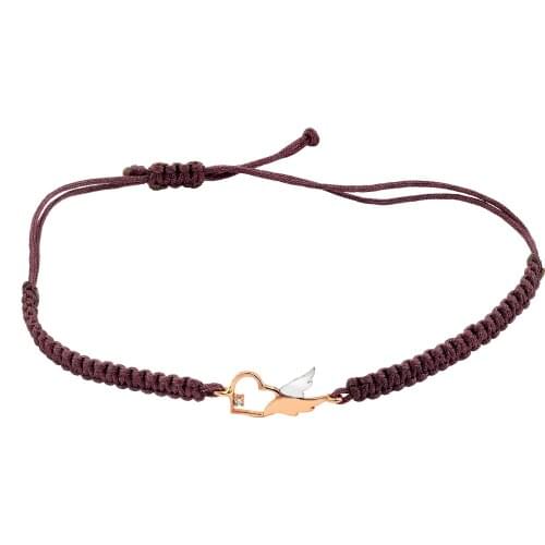 14k Gold Natural Diamond Heart Angel Bracelet PBLK015-5