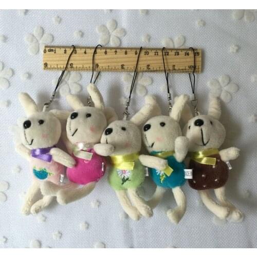1pc Super Kawaii Mini 17CM Rabbit Stuffed Plush Toy Doll String Pendant Plush Doll Wedding Bouquet Plush Toy Doll G0100