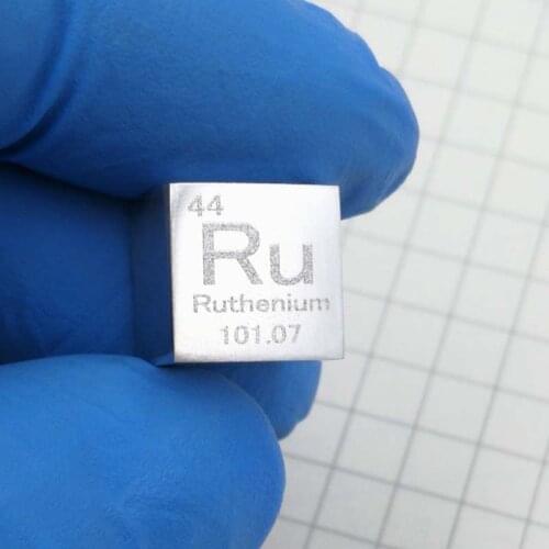 10mm Ruthenium Ru Cubic Periodic Table Cube 99.95% Pure Ruthenium Cubic Metal Gift Rare Metal Ruthenium Element Block Sample