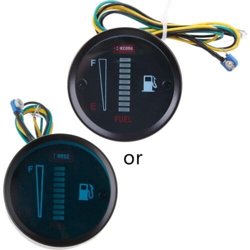 2" 52mm Universal Car Motorcycle Fuel Level Meter Gauge 8 LED Light Display 12V
