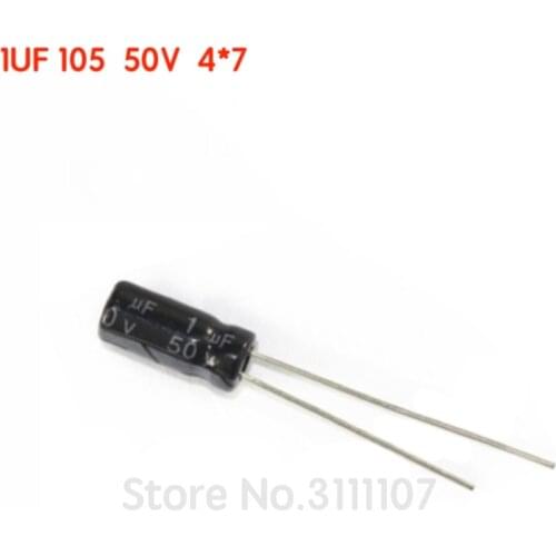 20PCS/LOT 1UF 50V 4*7 105 Aluminum electrolytic capacitor 50v 1uf 4*7 Electrolytic capacitor