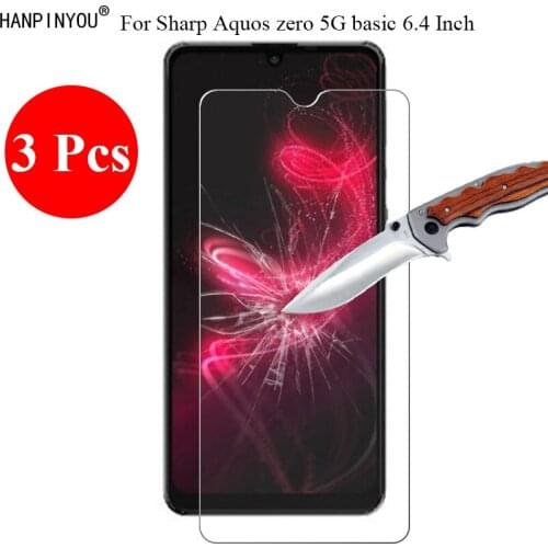 3 Pcs/Lot 9H 2.5D Tempered Glass Screen Protector For Sharp Aquos zero 5G basic 6.4" Protective Film + Clean Tools