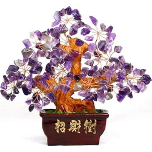 5-6 inches Various natural quartz crystal fortune tree family decorations reiki healing chakras Christmas gifts