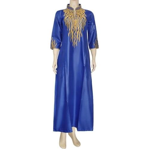 African fashion bazin riche embroidery design dress womens Ankara outfits dashiki dresses