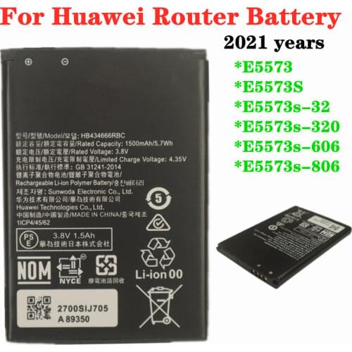 HB434666RBC Battery For Huawei Router E5573 E5573S E5573s-32 E5573s-320 E5573s-606 E5573s-806 1500mAh High Capacity Batteries