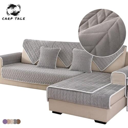 Crystal Velvet Sofa Cover Non-slip Sofa Armchair Slipcover Thicken Plush Corner Sofa Covers For Living Room 5 Colors Couch Cover