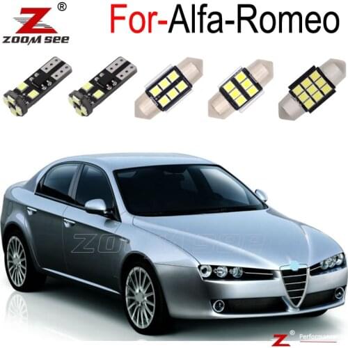 White LED trunk lamp + LED interior dome map lights Kit for Alfa Romeo Giulietta Mito Brera GT Spider 147 156 159 166