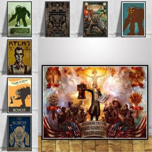 Bioshock Rapture Video Game Retro Kids Gift Art Canvas Painting Posters and Prints Wall Art Pictures for Living Room Home Decor