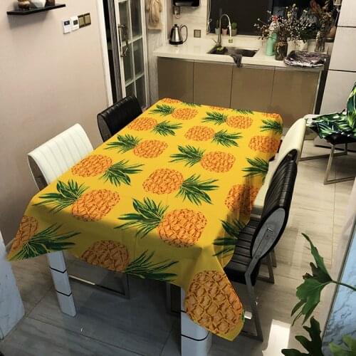 Pineapple Print Tablecloth Decoration Living Room Table Cover Square Mantel Mesa Nappe Blanche Manteles De Mesa Rectangular Mesa