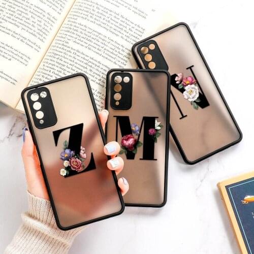 Phone Case For Huawei P Smart 2021 Honor 10X Lite 20 8X Case Initial Letters Cover P30 Pro P40 Lite Nova 5T Y9 Prime 2019 Bumper
